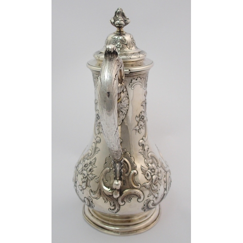 172 - A Victorian silver coffee pot