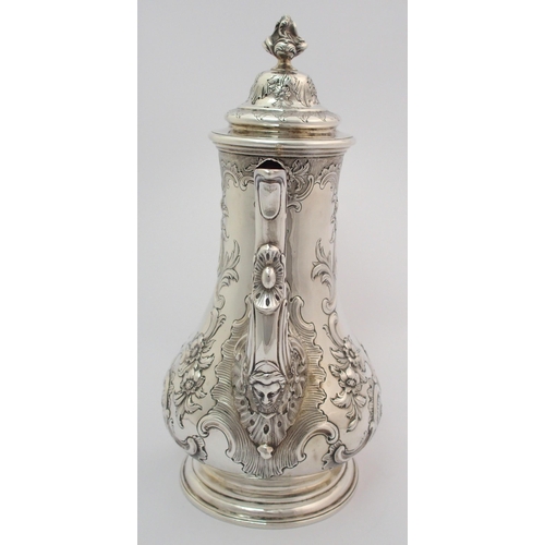 172 - A Victorian silver coffee pot