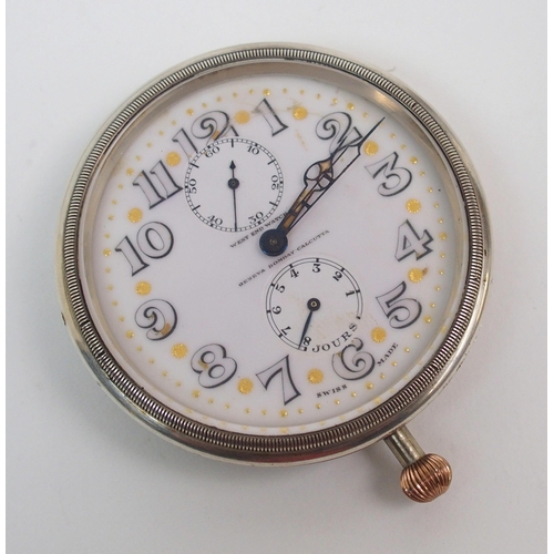 178 - A Swiss silver and niello work travelling pocket watch by West End Watch Co