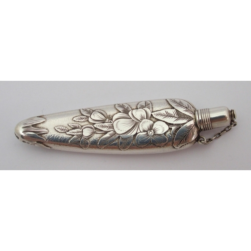 185 - A Sterling silver novelty hip flask