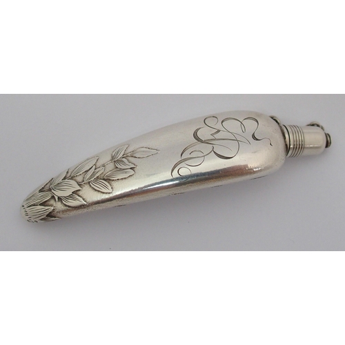 185 - A Sterling silver novelty hip flask