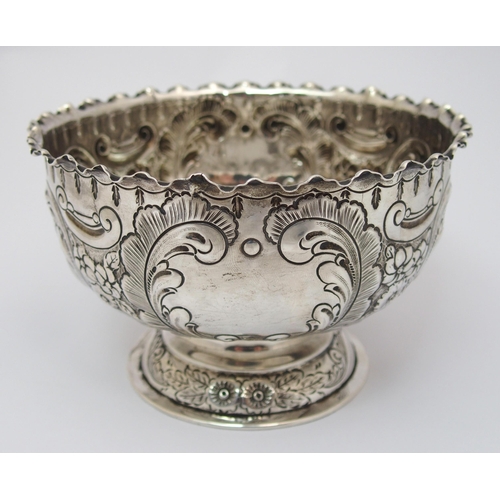 186 - A Victorian silver rose bowl