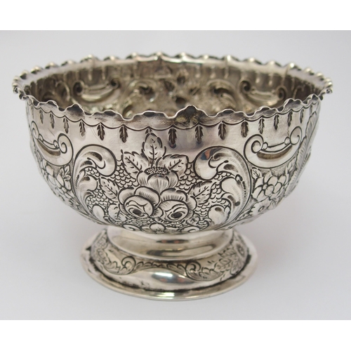 186 - A Victorian silver rose bowl