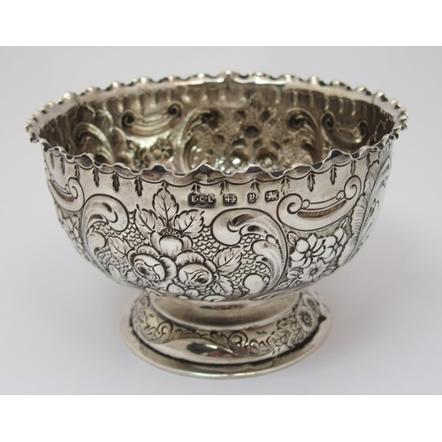 186 - A Victorian silver rose bowl