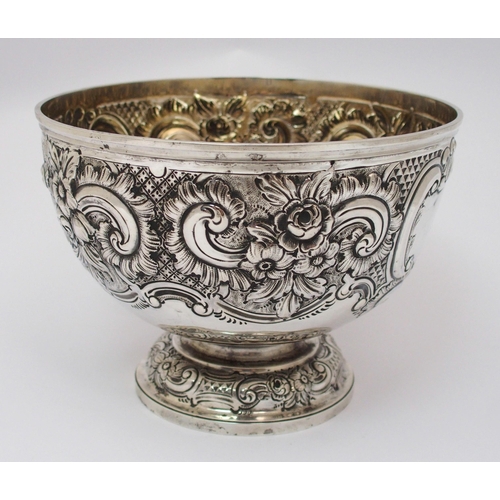 186 - A Victorian silver rose bowl