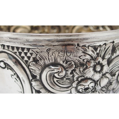 186 - A Victorian silver rose bowl