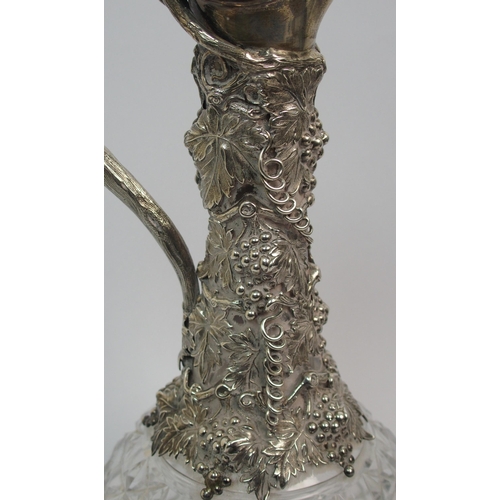 188 - A silver mounted claret jug