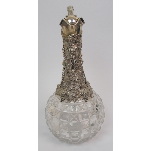 188 - A silver mounted claret jug