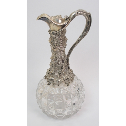 188 - A silver mounted claret jug