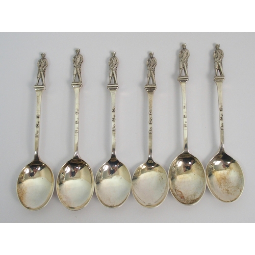 189 - A set of six silver coffee spoons