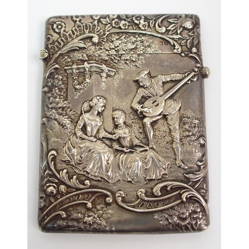 190 - A Victorian silver card case