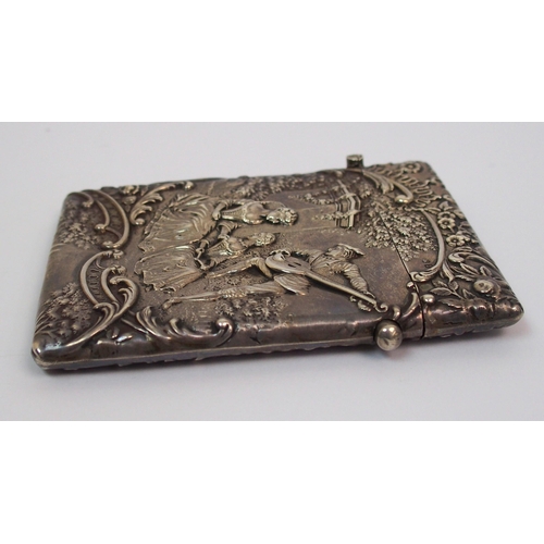 190 - A Victorian silver card case