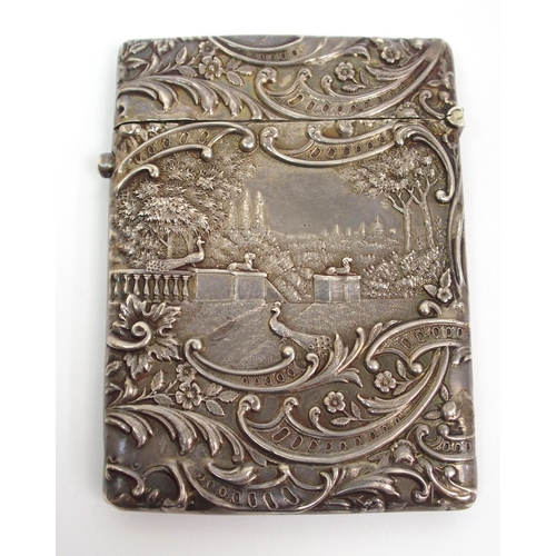 190 - A Victorian silver card case