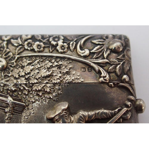 190 - A Victorian silver card case