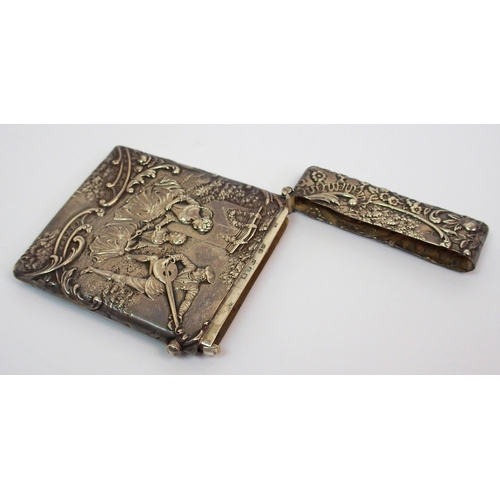 190 - A Victorian silver card case