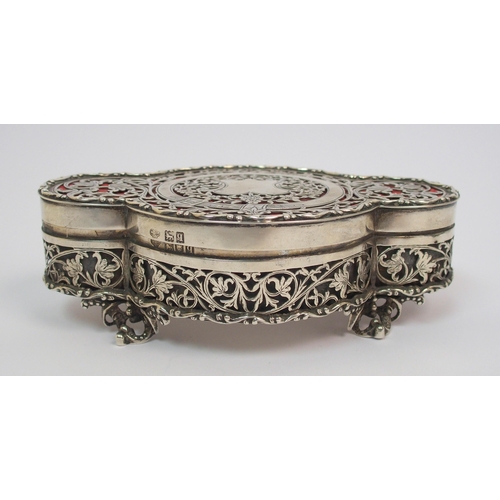 193 - A silver jewellery box