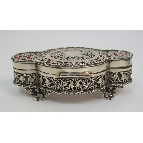 193 - A silver jewellery box