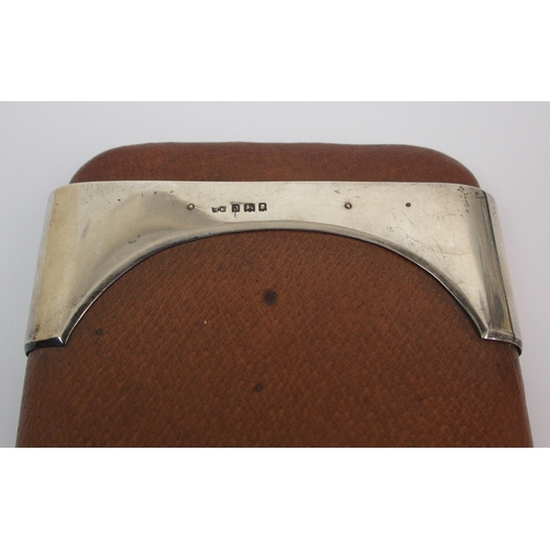 194 - A silver mounted leather cigar case