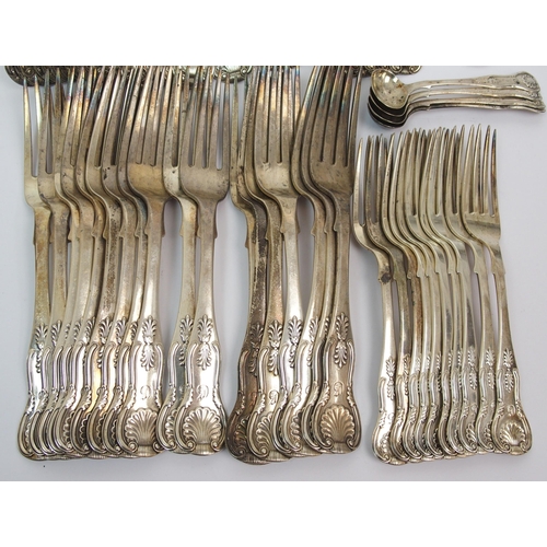 197 - A part suite of Victorian silver cutlery