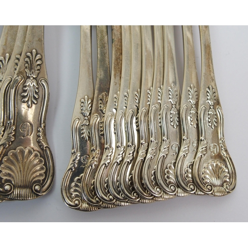 197 - A part suite of Victorian silver cutlery