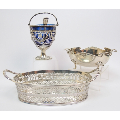 199 - A silver twin handled basket