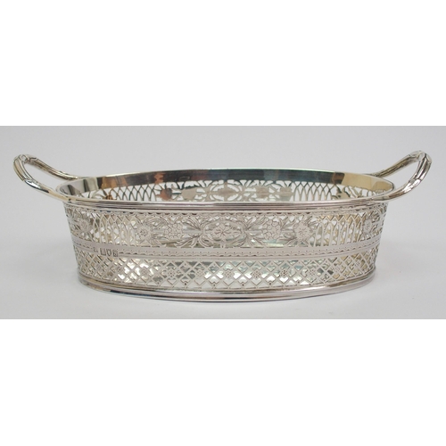 199 - A silver twin handled basket