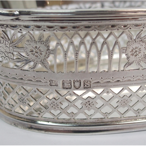 199 - A silver twin handled basket