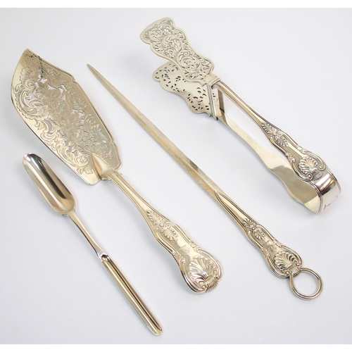 207 - A pair of silver asparagus tongs