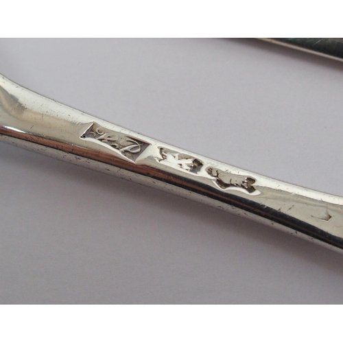 207 - A pair of silver asparagus tongs