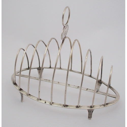 208 - A silver toastrack