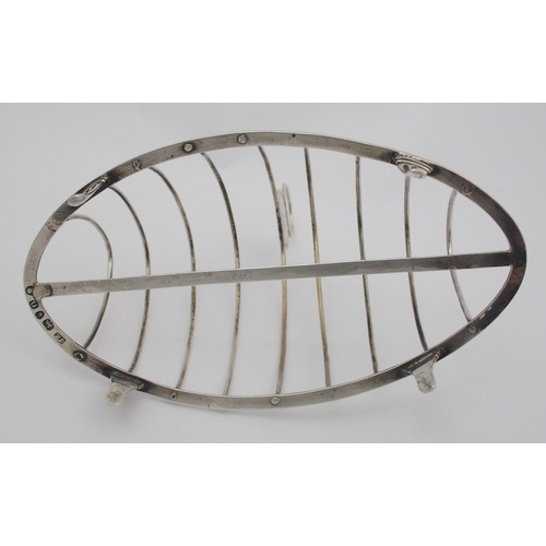 208 - A silver toastrack