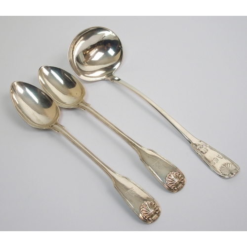 209 - A pair of silver basting spoons