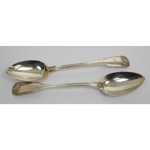 209 - A pair of silver basting spoons