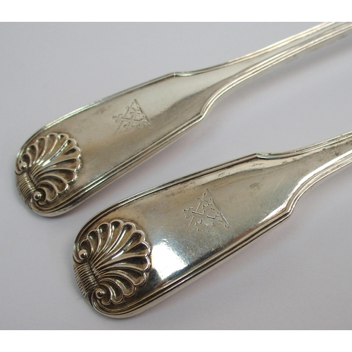 209 - A pair of silver basting spoons