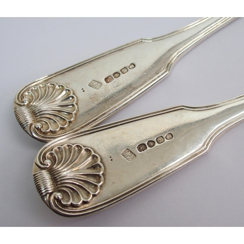 209 - A pair of silver basting spoons