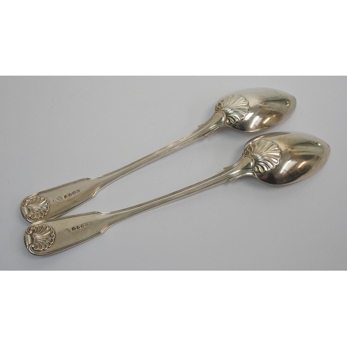 209 - A pair of silver basting spoons