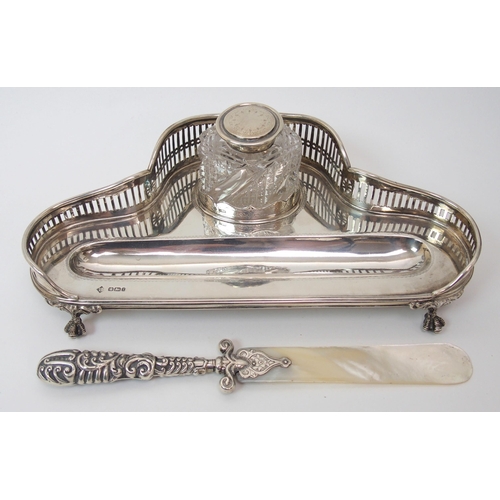 213 - A silver inkstand