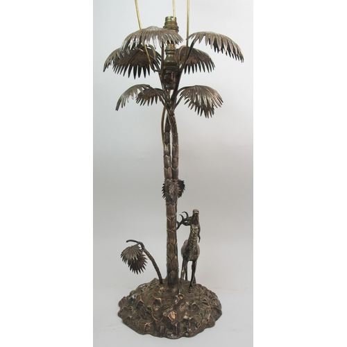 215 - A Victorian silver plated centrepiece modelled as a palm tree