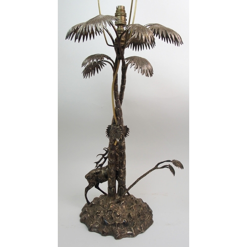 215 - A Victorian silver plated centrepiece modelled as a palm tree