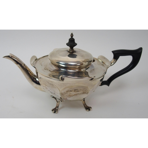 217 - A three piece silver tea service