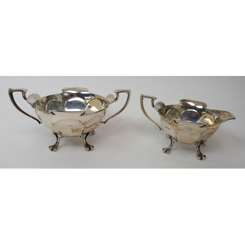 217 - A three piece silver tea service