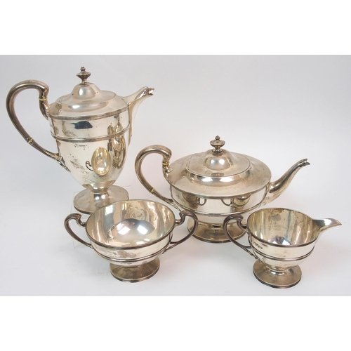 218 - A four piece silver tea service