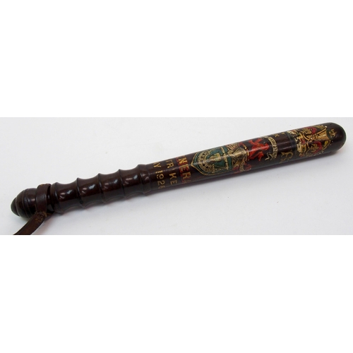 256 - A George V painted hardwood truncheon