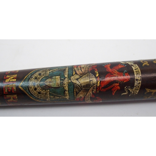 256 - A George V painted hardwood truncheon