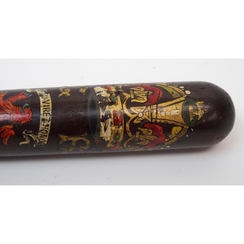 256 - A George V painted hardwood truncheon