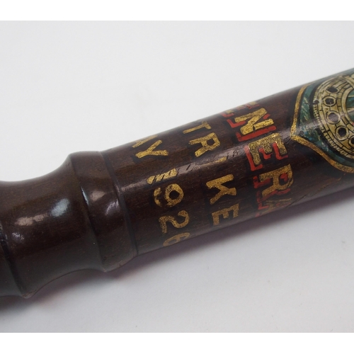 256 - A George V painted hardwood truncheon