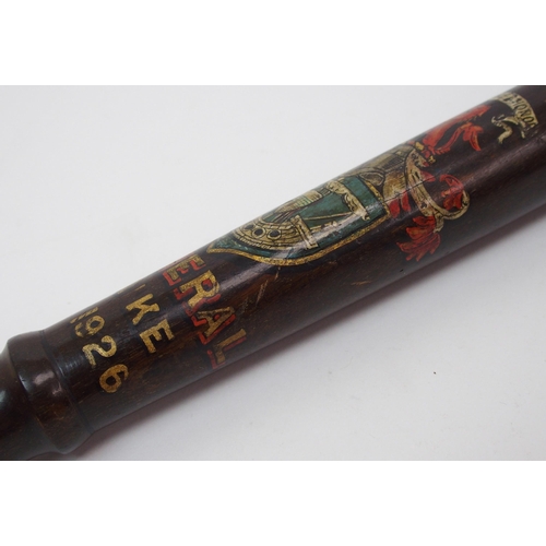 256 - A George V painted hardwood truncheon