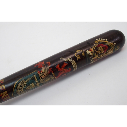 256 - A George V painted hardwood truncheon