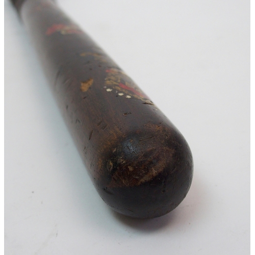 256 - A George V painted hardwood truncheon