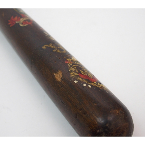 256 - A George V painted hardwood truncheon